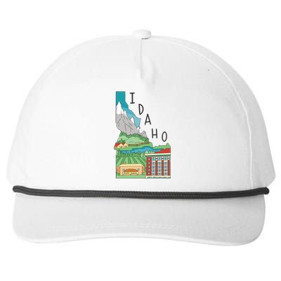 Idaho Landscape Map Snapback Five-Panel Rope Hat