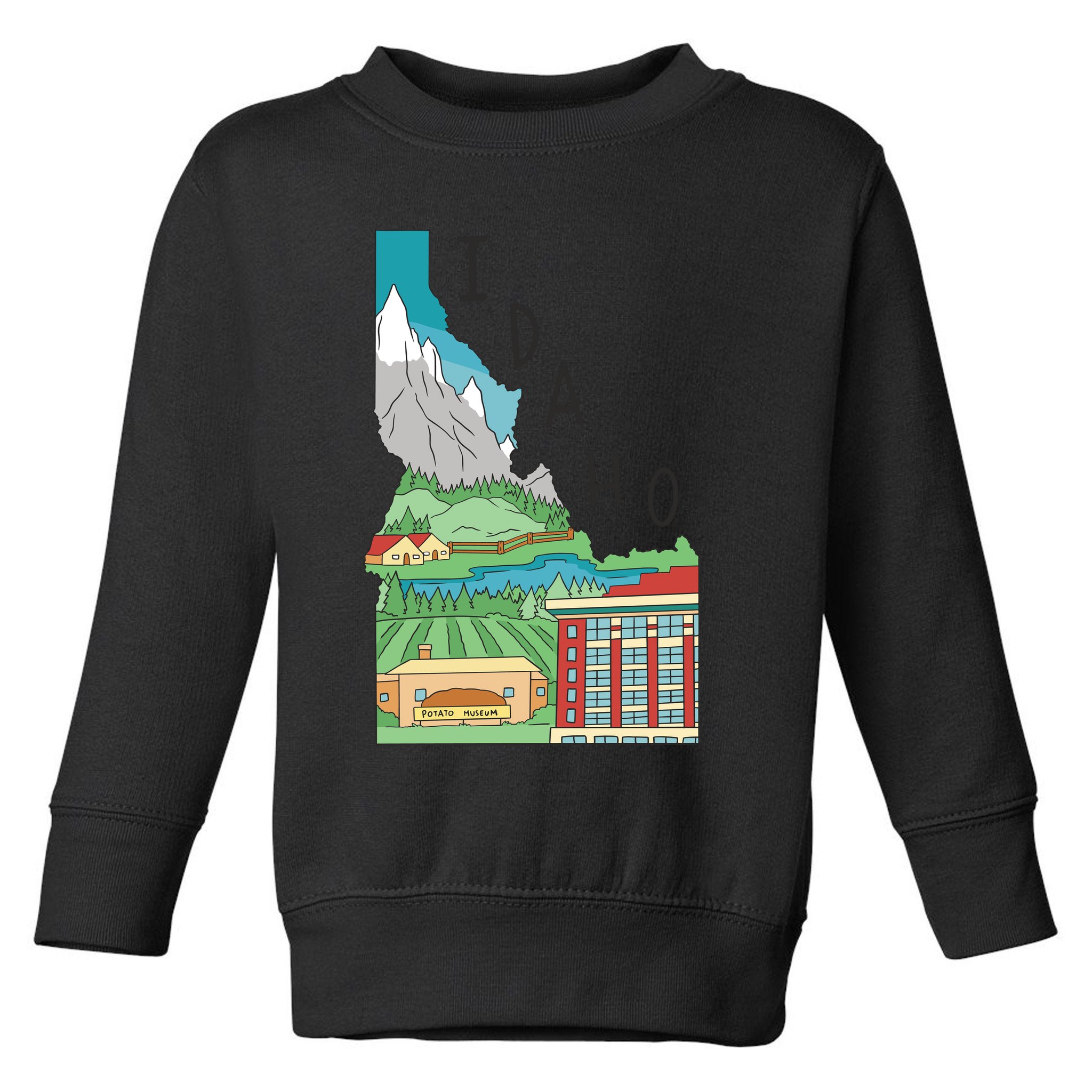 Idaho Landscape Map Toddler Sweatshirt
