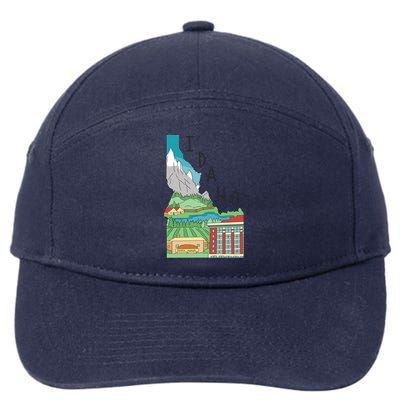 Idaho Landscape Map 7-Panel Snapback Hat