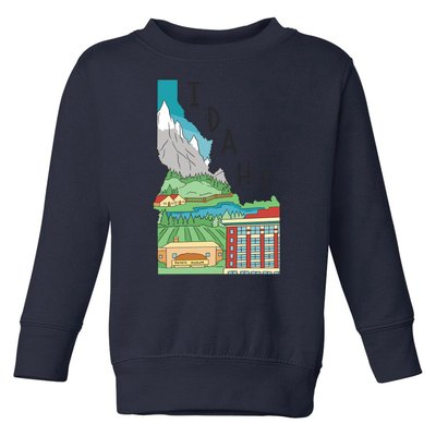 Idaho Landscape Map Toddler Sweatshirt