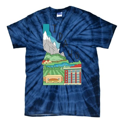 Idaho Landscape Map Tie-Dye T-Shirt