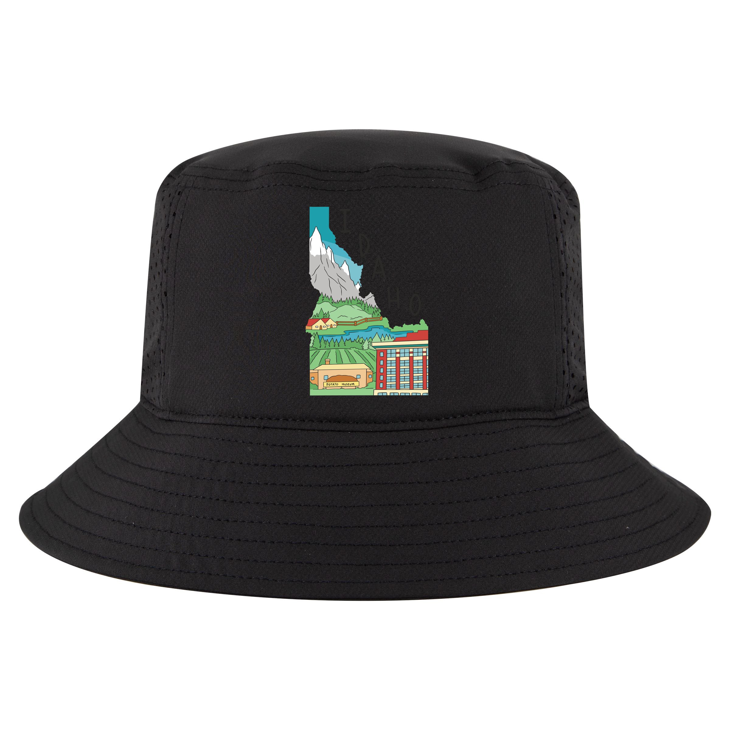 Idaho Landscape Map Cool Comfort Performance Bucket Hat