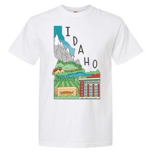 Idaho Landscape Map Garment-Dyed Heavyweight T-Shirt