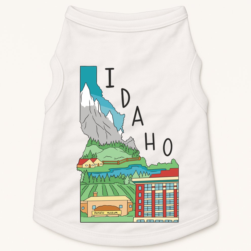 Idaho Landscape Map Doggie Tank