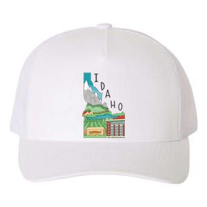 Idaho Landscape Map Yupoong Adult 5-Panel Trucker Hat