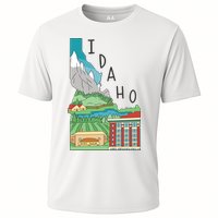 Idaho Landscape Map Cooling Performance Crew T-Shirt