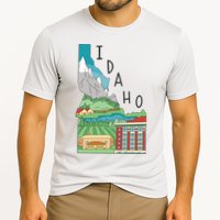Idaho Landscape Map Cooling Performance Crew T-Shirt