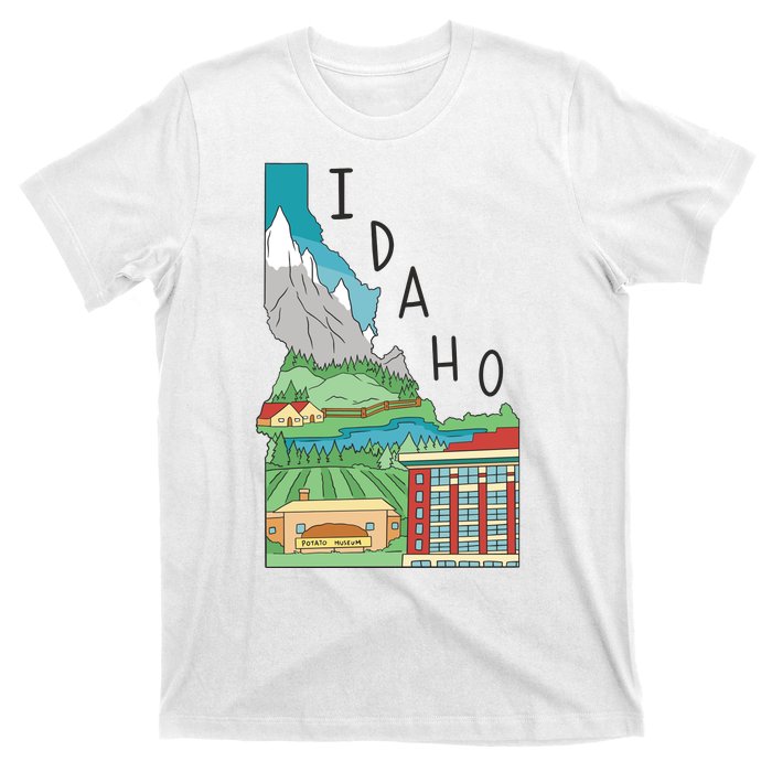 Idaho Landscape Map T-Shirt