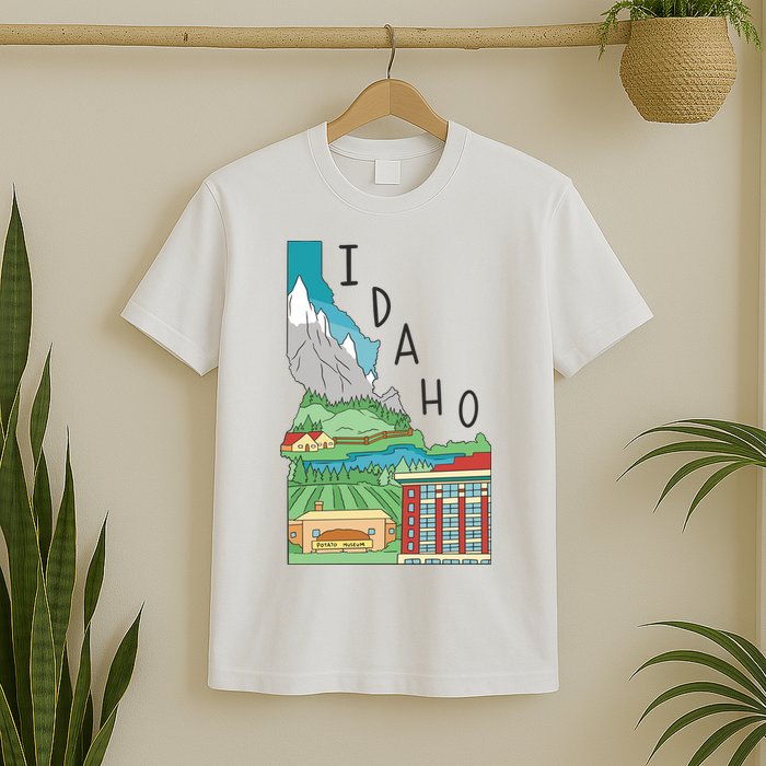 Idaho Landscape Map T-Shirt