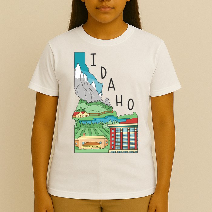 Idaho Landscape Map T-Shirt