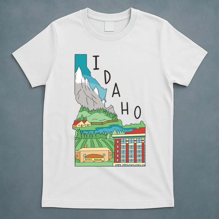 Idaho Landscape Map T-Shirt