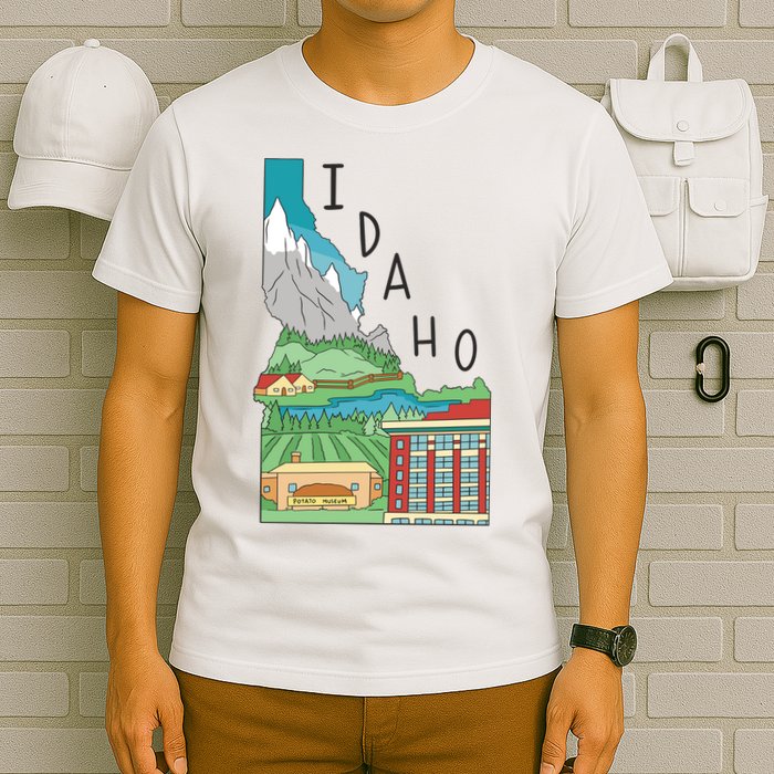 Idaho Landscape Map T-Shirt