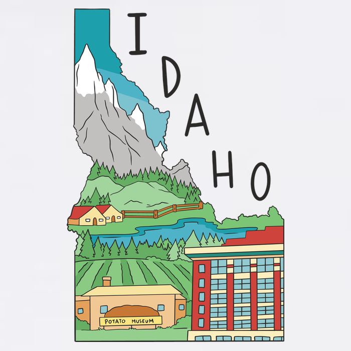 Idaho Landscape Map T-Shirt