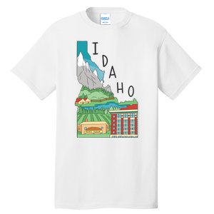 Idaho Landscape Map Tall T-Shirt