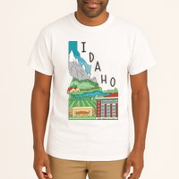 Idaho Landscape Map Tall T-Shirt
