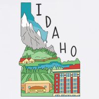 Idaho Landscape Map Tall T-Shirt
