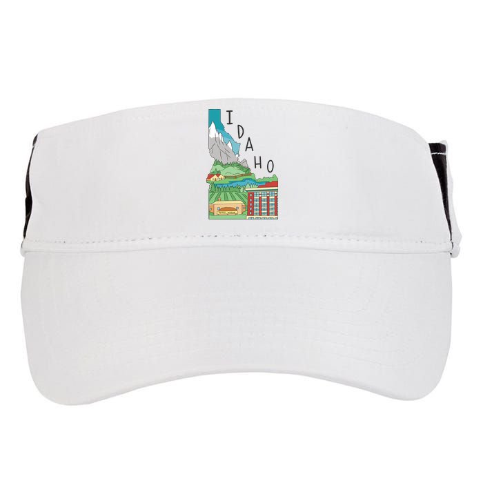 Idaho Landscape Map Adult Drive Performance Visor
