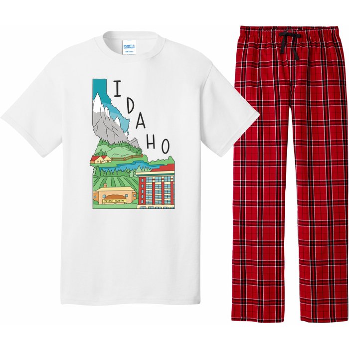 Idaho Landscape Map Pajama Set