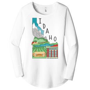 Idaho Landscape Map Women's Perfect Tri Tunic Long Sleeve Shirt