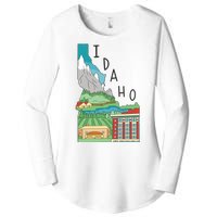 Idaho Landscape Map Women's Perfect Tri Tunic Long Sleeve Shirt