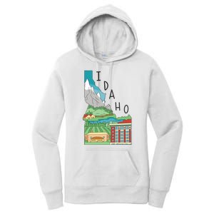 Idaho Landscape Map Women's Pullover Hoodie