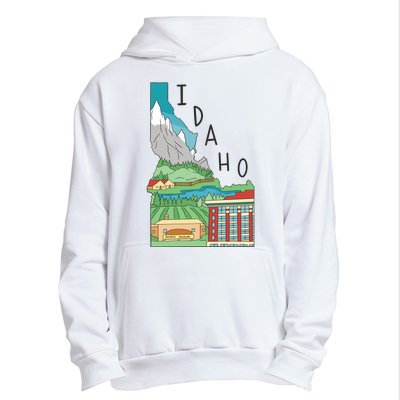 Idaho Landscape Map Urban Pullover Hoodie