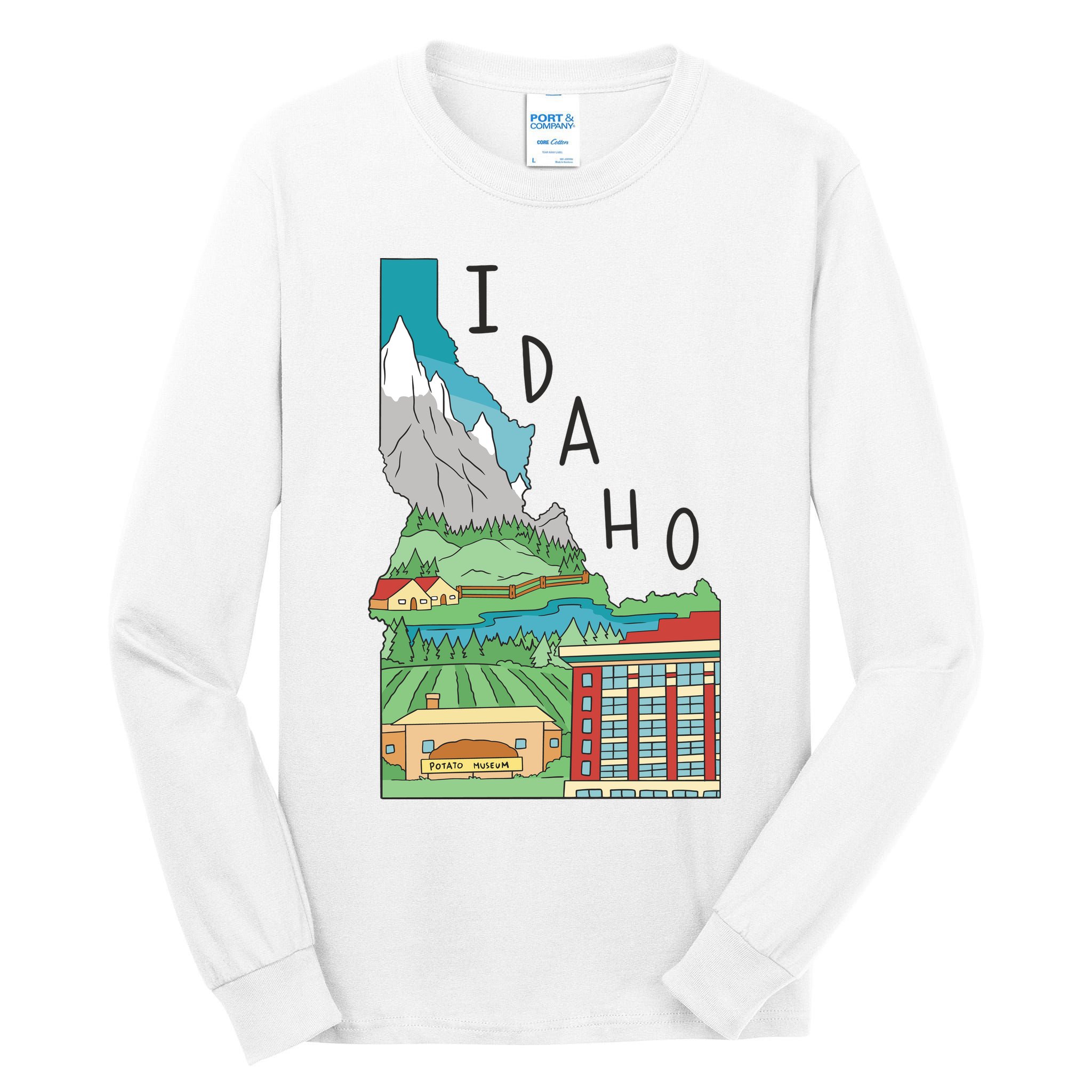 Idaho Landscape Map Tall Long Sleeve T-Shirt