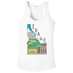 Idaho Landscape Map Ladies PosiCharge Competitor Racerback Tank