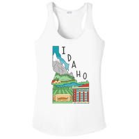 Idaho Landscape Map Ladies PosiCharge Competitor Racerback Tank