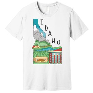 Idaho Landscape Map Premium T-Shirt