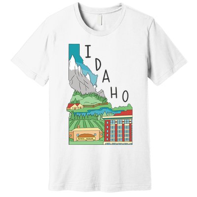 Idaho Landscape Map Premium T-Shirt