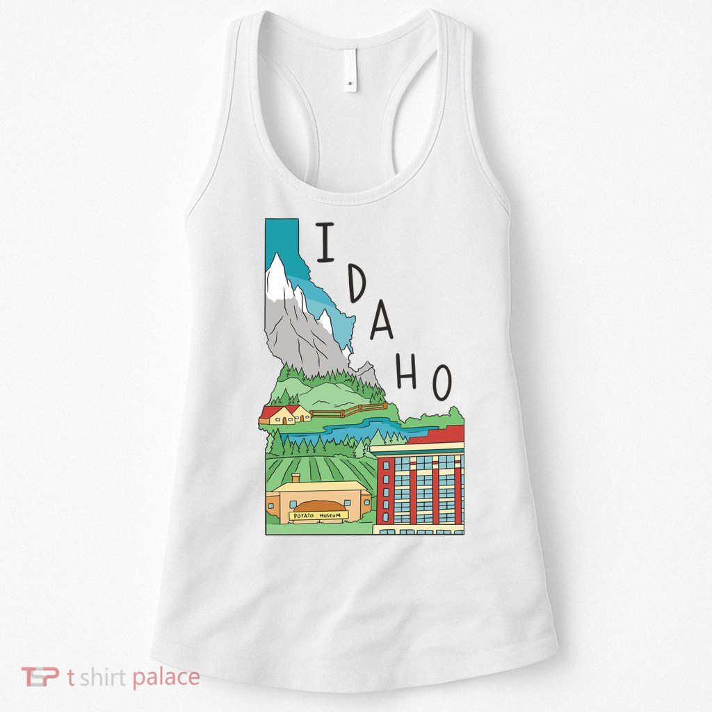 Idaho Landscape Map Womens Tank Top