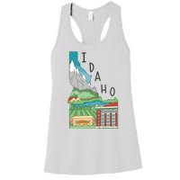 Idaho Landscape Map Women's Racerback Tank