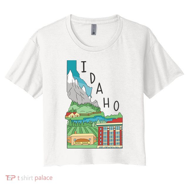Idaho Landscape Map Crop Top