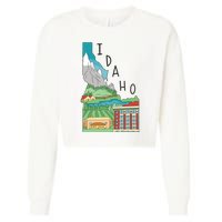 Idaho Landscape Map Cropped Pullover Crew