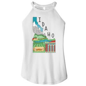 Idaho Landscape Map Women's Perfect Tri Rocker Tank