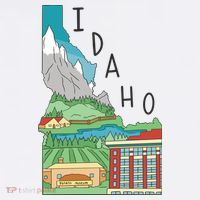 Idaho Landscape Map Women's V-Neck T-Shirt