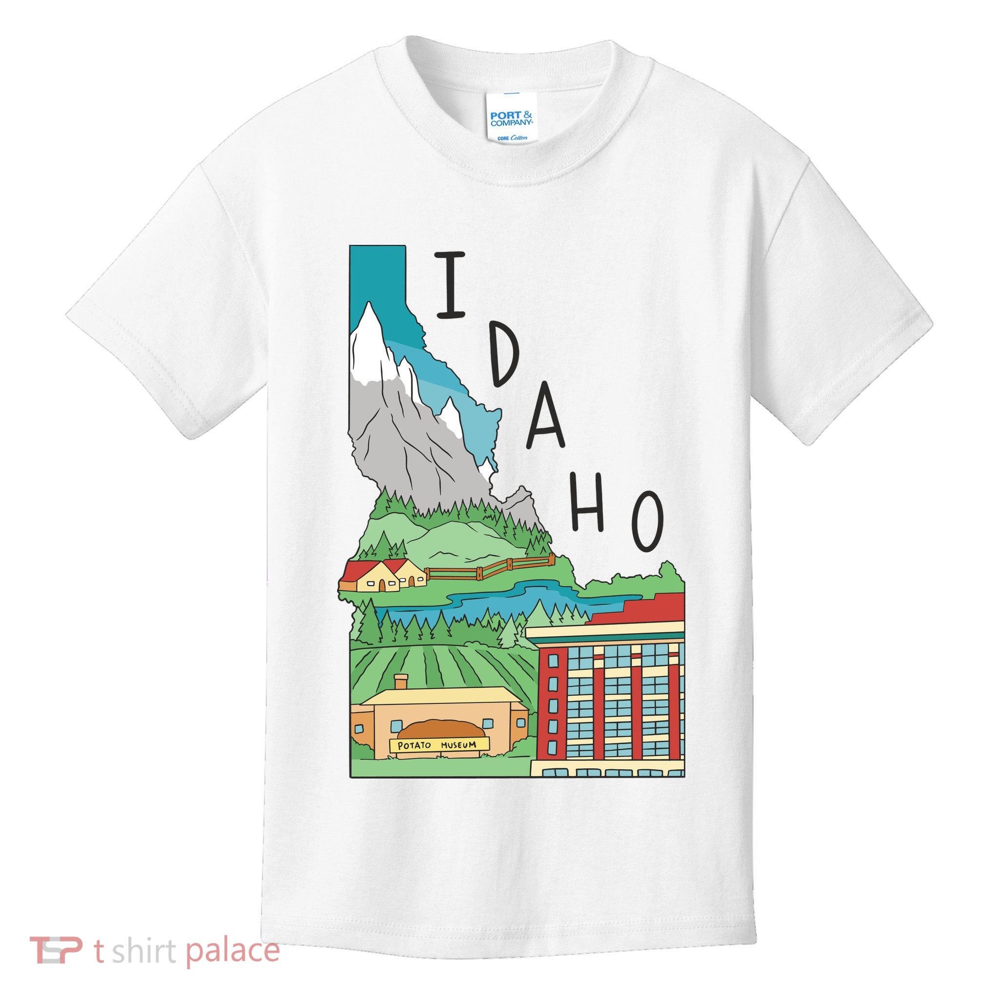 Idaho Landscape Map Kids T-Shirt