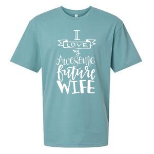 I Love My Awesome Future Wife Husband To Be Gift Future Wife Cute Gift Sueded Cloud Jersey T-Shirt