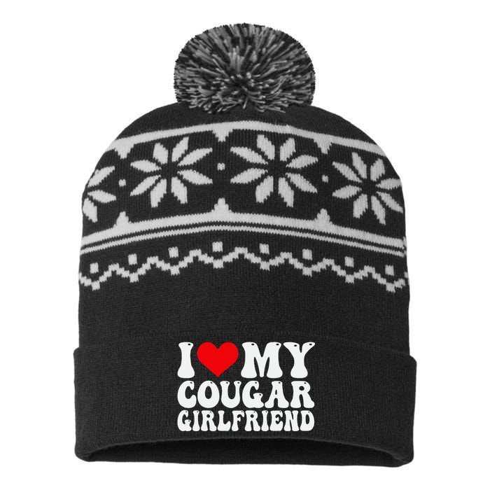 I Love My Cougar Girlfriend I Heart My Cougar Girlfriend GF USA-Made Snowflake Beanie