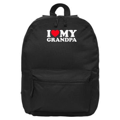 I Love My Grandpa 16 in Basic Backpack