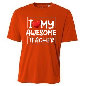 I Love My Awesome Teacher Valentines Day Matching Couple Funny Gift Cooling Performance Crew T-Shirt