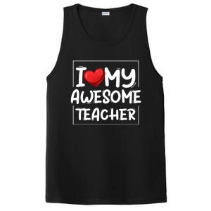 I Love My Awesome Teacher Valentines Day Matching Couple Funny Gift PosiCharge Competitor Tank