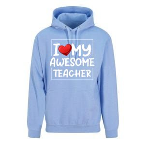 I Love My Awesome Teacher Valentines Day Matching Couple Funny Gift Unisex Surf Hoodie