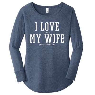 I Love My Wife Going Hunting Funny Women's Perfect Tri Tunic Long Sleeve Shirt