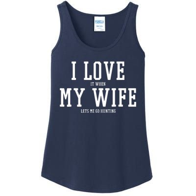 I Love My Wife Going Hunting Funny Ladies Essential Tank