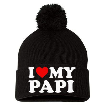 I Love My Papi Pom Pom 12in Knit Beanie