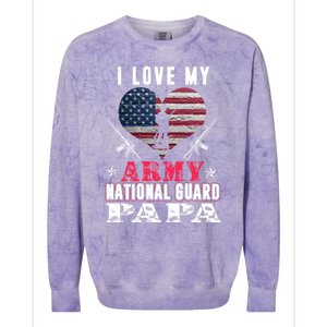 I Love My Army National Guard Papa Veteran Us Military Gift Colorblast Crewneck Sweatshirt