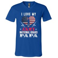 I Love My Army National Guard Papa Veteran Us Military Gift V-Neck T-Shirt