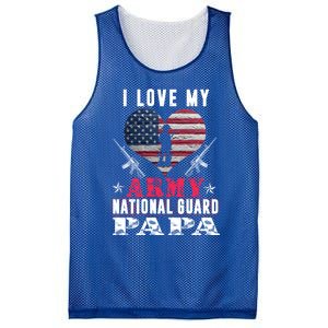 I Love My Army National Guard Papa Veteran Us Military Gift Mesh Reversible Basketball Jersey Tank